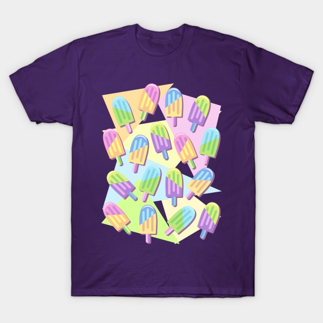 Ice Lollipops Popsicles Summer Punchy Pastels Colors Pattern T-Shirt by BluedarkArt